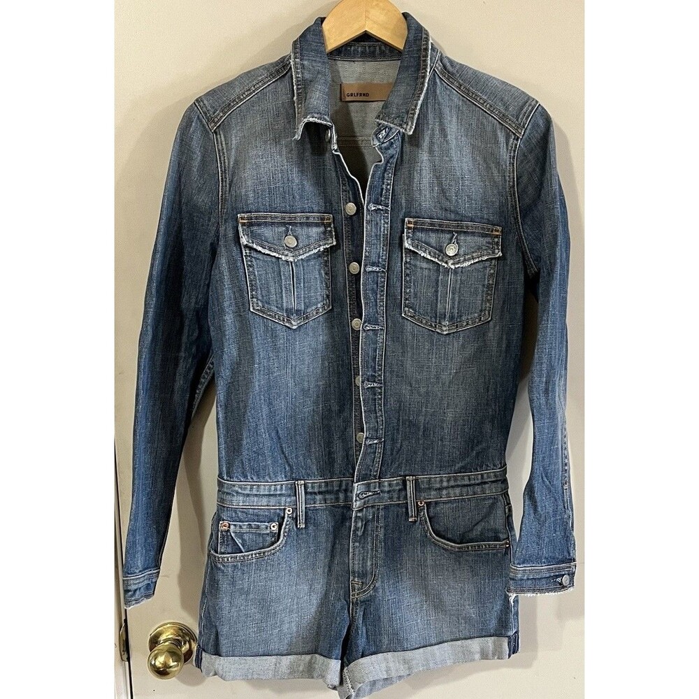 GRLFRND Rosie Denim Romper Woman’s Size Small. “ Flaws”